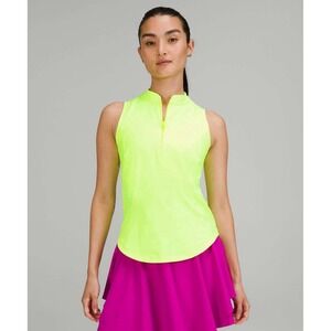 lululemon Front Zip Mock Neck Tennis Tank- Size  4/6 Scream  Green